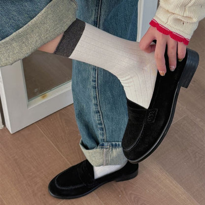 Two Tone Ribbed Socks