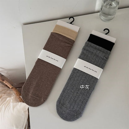 Two Tone Ribbed Socks