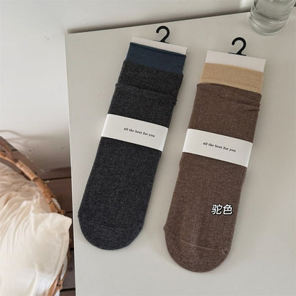 Two Tone Ribbed Socks