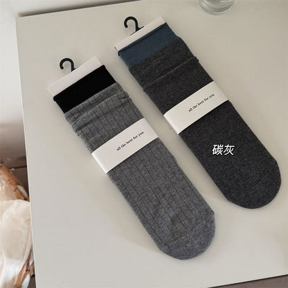 Two Tone Ribbed Socks