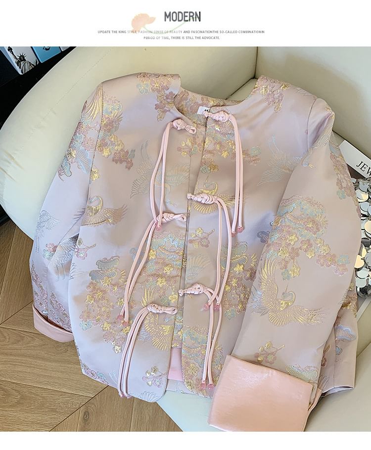 Floral Frog-Button Hanfu Jacket