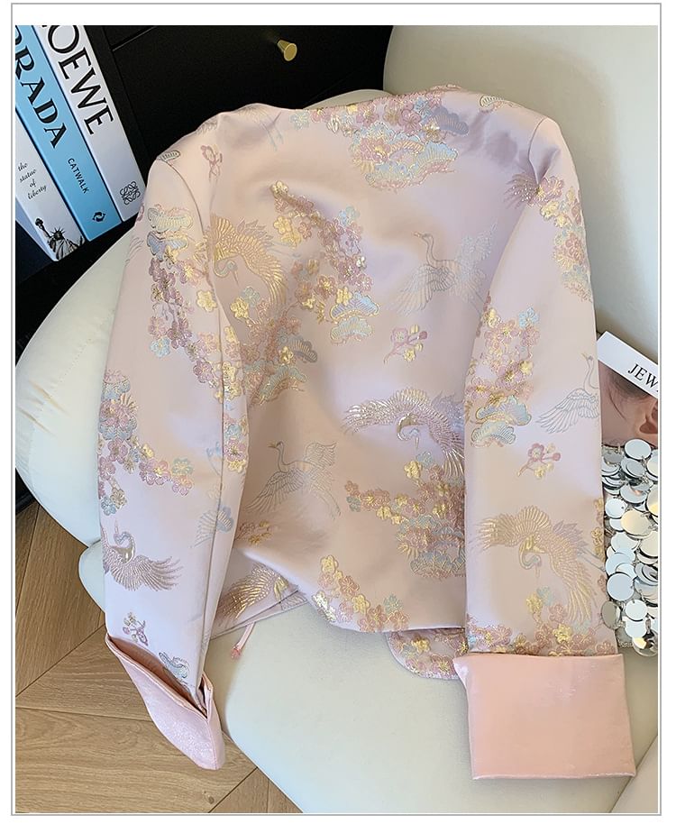 Floral Frog-Button Hanfu Jacket