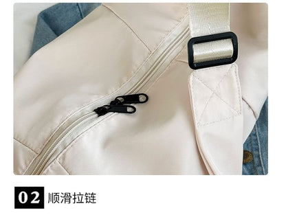 Plain Zip Shoulder Bag
