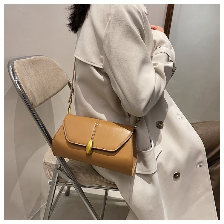 Flap Faux Leather Shoulder Bag