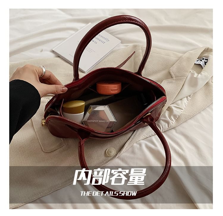 Faux Leather Belted Shoulder Bag