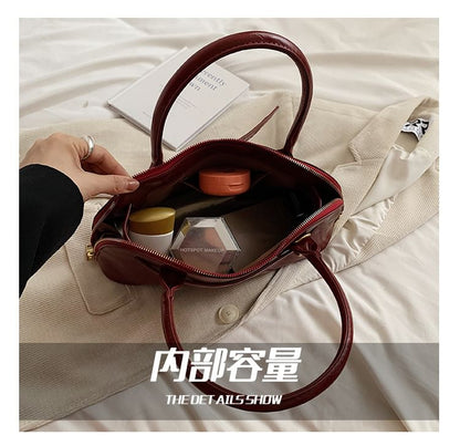 Faux Leather Belted Shoulder Bag