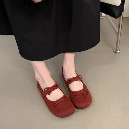 Jane Bow Mary Flats Accent Plain