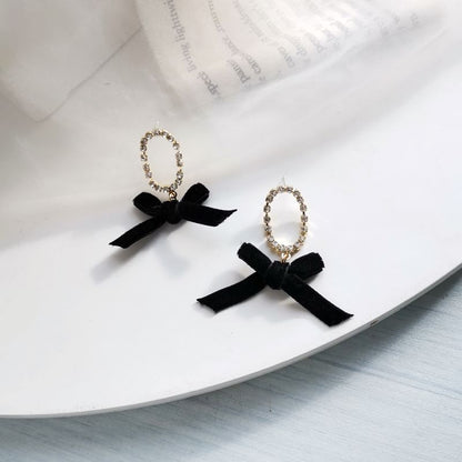 Ribbon Dangle Earring / Clip On Earring