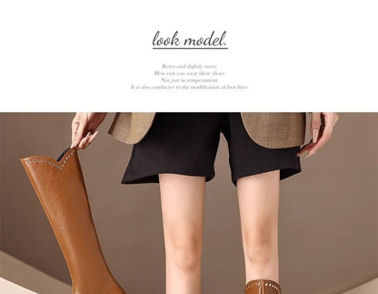 Platform Studded Knee High Boots