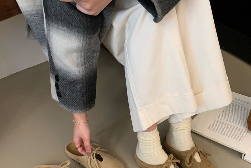 Bow Faux Suede Mules