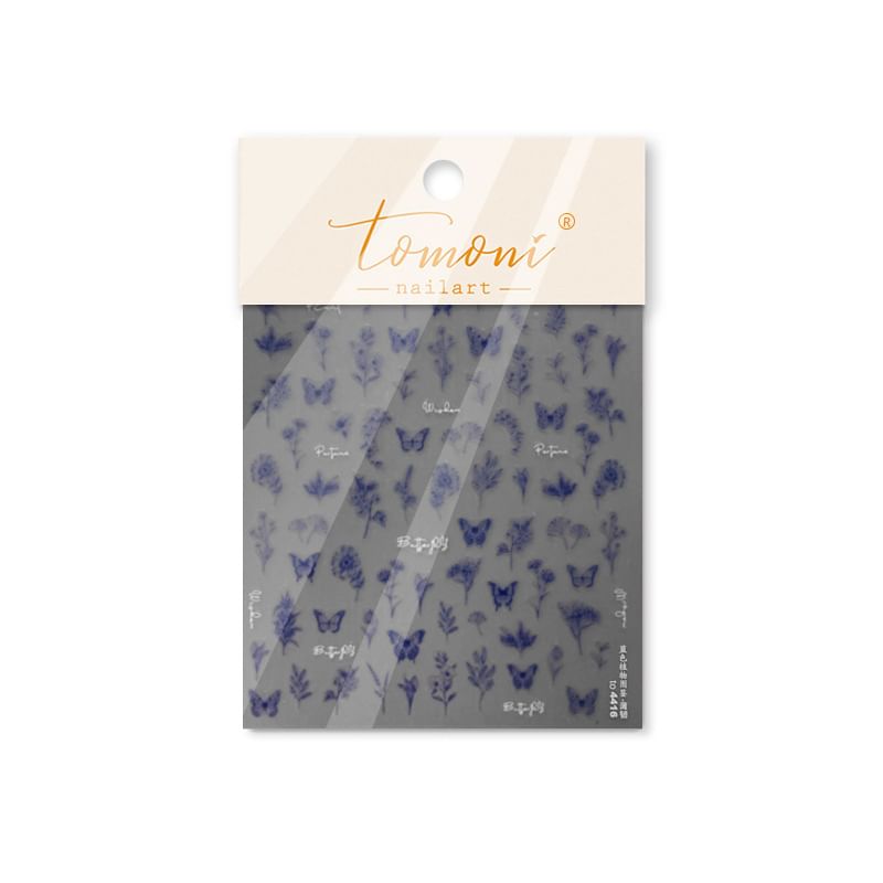 Butterfly Plant Nail Art Stickers (Various Designs)