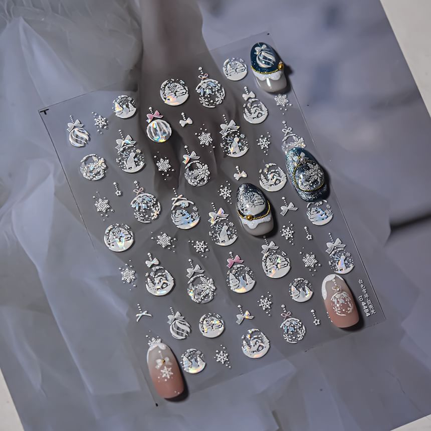 Snow Ball Nail Art Stickers (Various Designs)