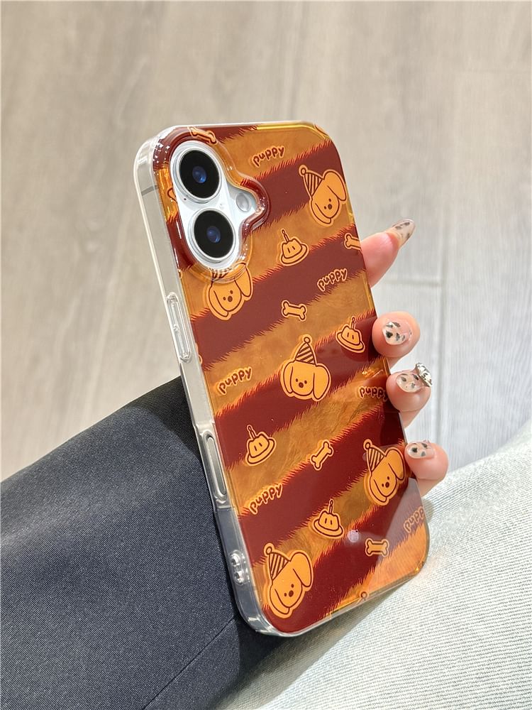 Striped Strap Phone Case Dog