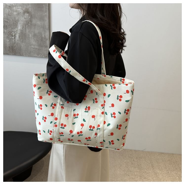 Cherry Print Tote Bag