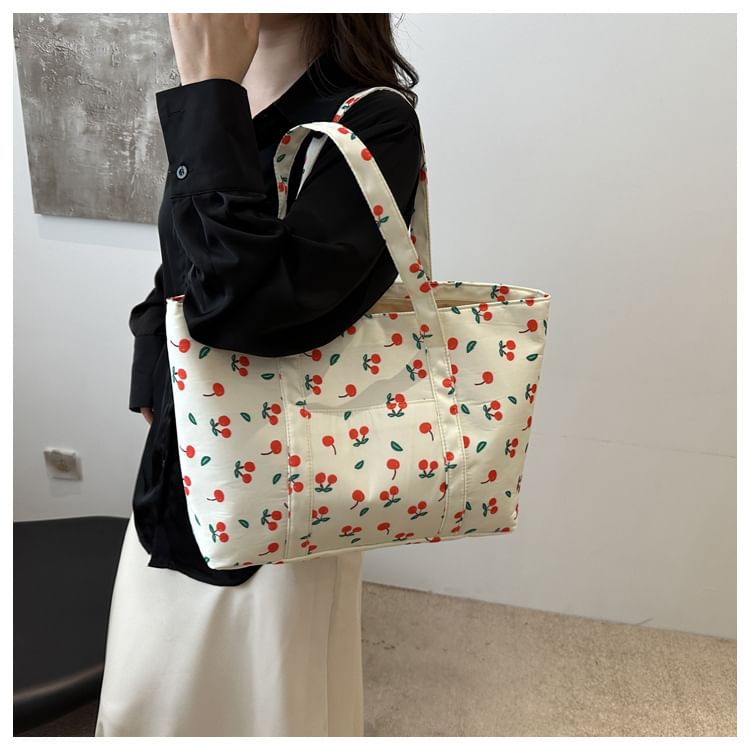 Cherry Print Tote Bag