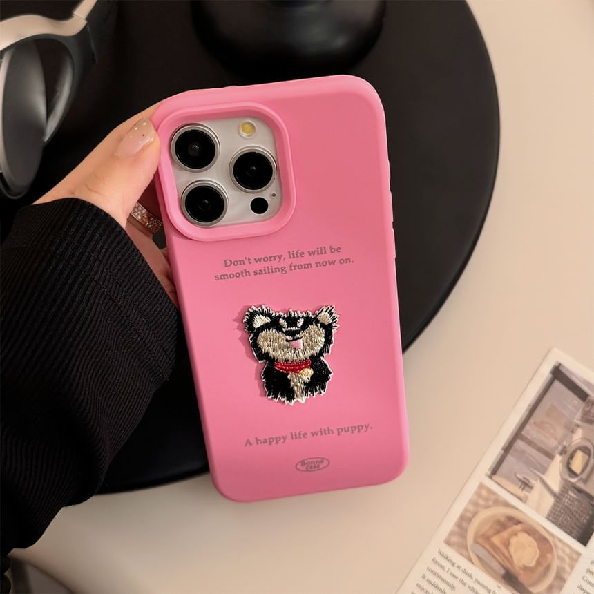 Dog Embroidered Phone Case