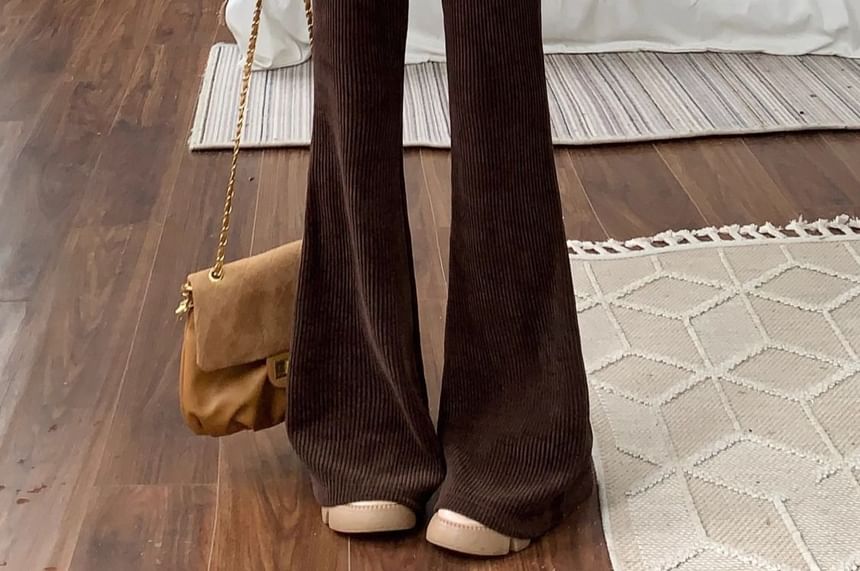 High Waist Corduroy Bootcut Pants