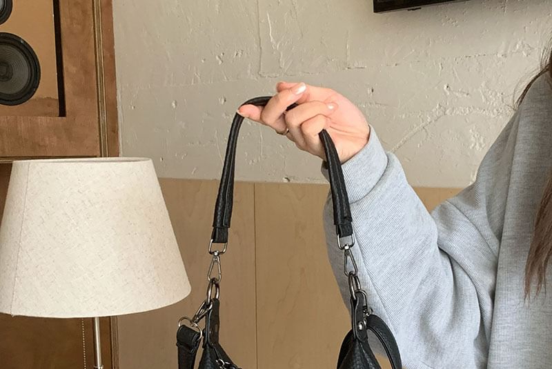 Faux Leather Tassel Shoulder Bag