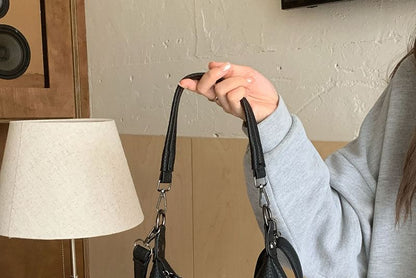 Faux Leather Tassel Shoulder Bag