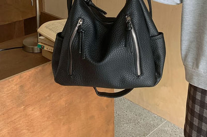 Faux Leather Tassel Shoulder Bag