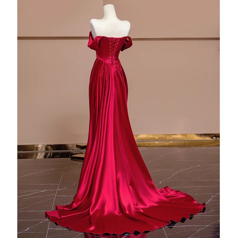 Plain Evening Off-Shoulder Gown Mermaid