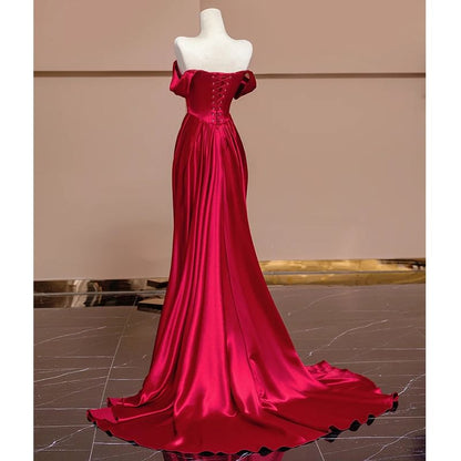 Plain Evening Off-Shoulder Gown Mermaid