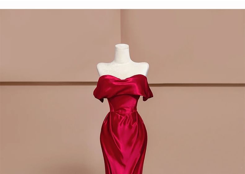 Plain Evening Off-Shoulder Gown Mermaid