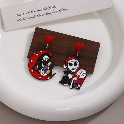 Halloween Cartoon Asymmetrical Alloy Drop Earring