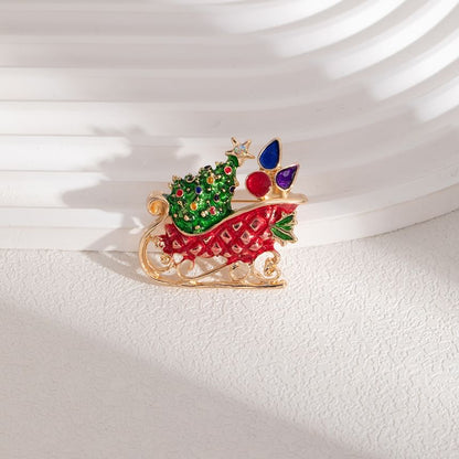 CZ Christmas Alloy Brooch