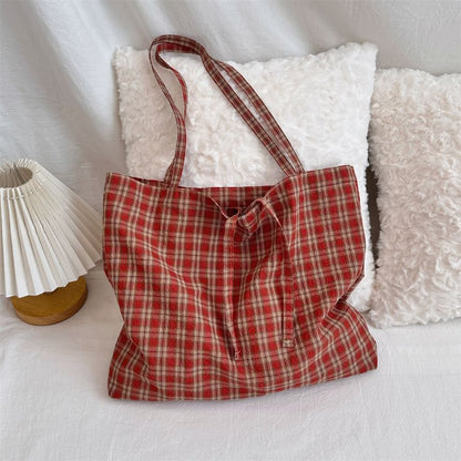 Plaid Shopper Bag