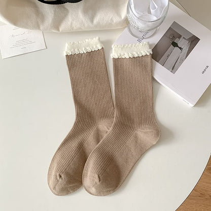 Two Tone Ribbed Socks / Set