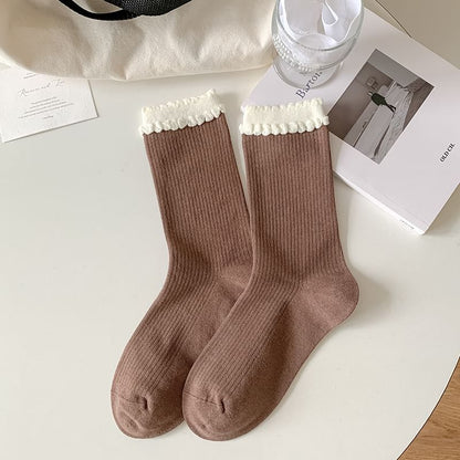 Two Tone Ribbed Socks / Set
