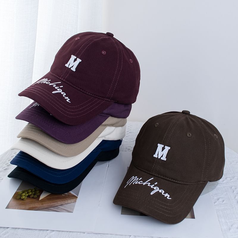 Lettering Embroidered Baseball Cap (Various Designs)