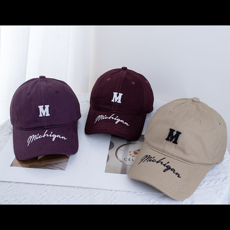 Lettering Embroidered Baseball Cap (Various Designs)