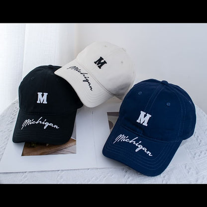 Lettering Embroidered Baseball Cap (Various Designs)