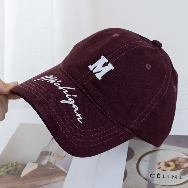 Lettering Embroidered Baseball Cap (Various Designs)