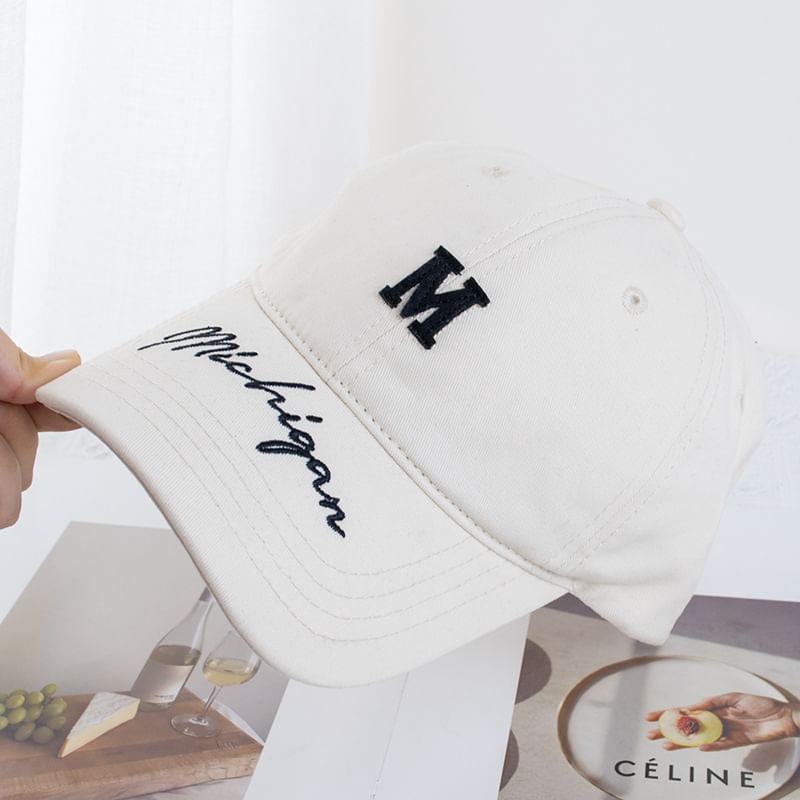Lettering Embroidered Baseball Cap (Various Designs)