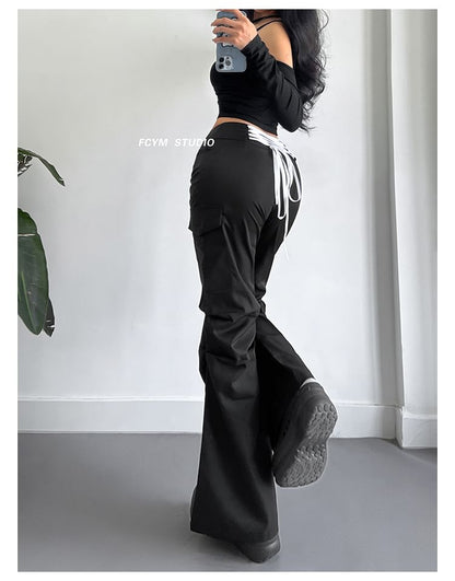 Tie-Back Cargo Baggy Pants