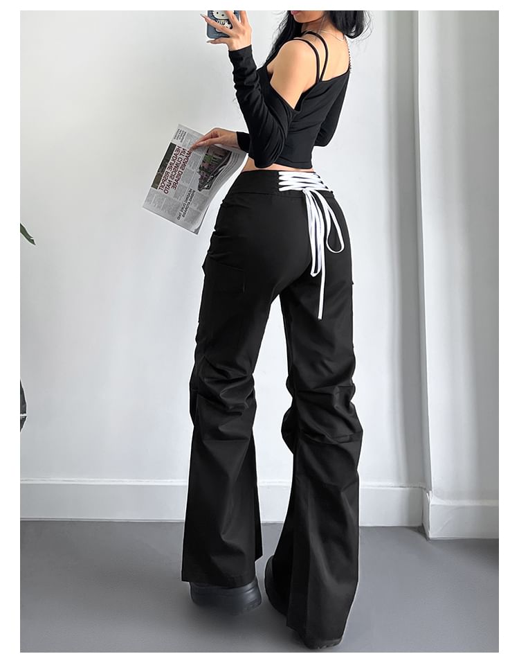 Tie-Back Cargo Baggy Pants