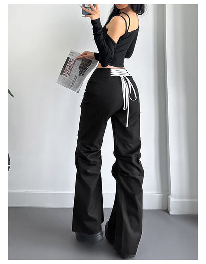 Tie-Back Cargo Baggy Pants