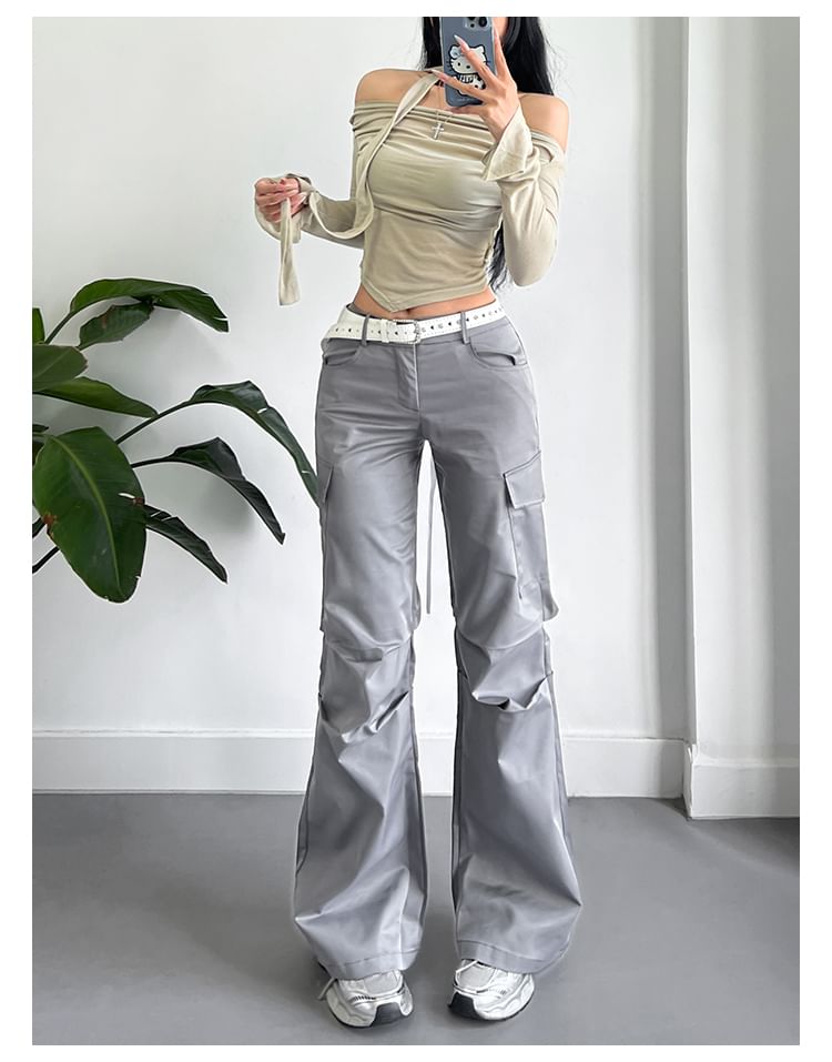 Tie-Back Cargo Baggy Pants