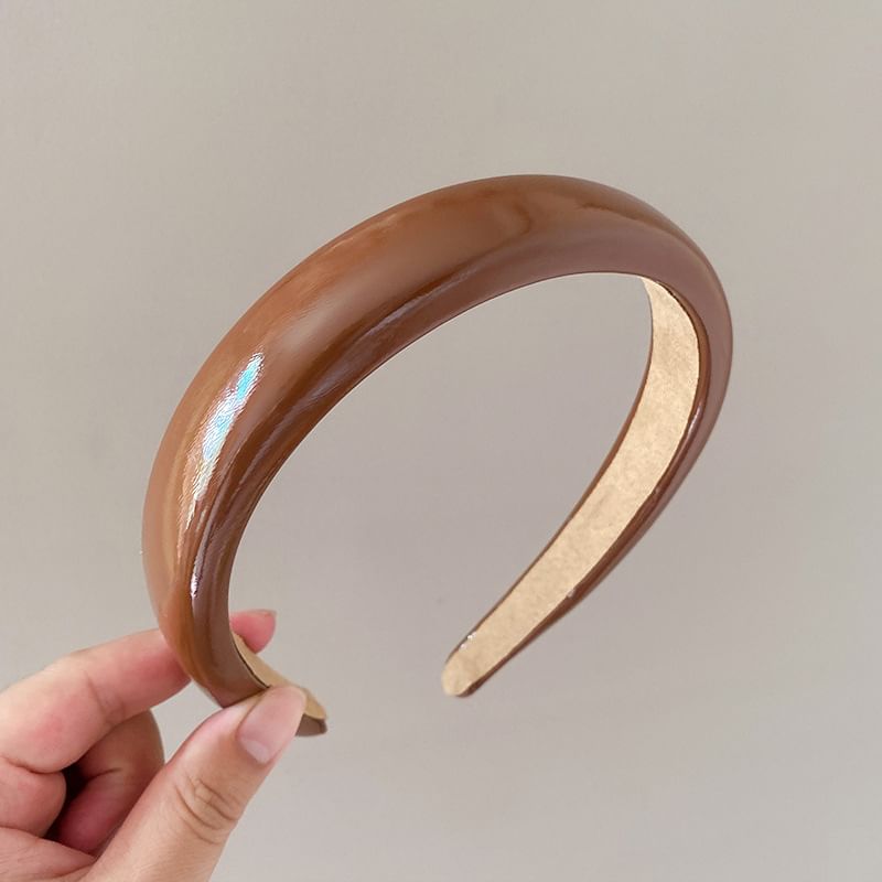 Faux Leather Plain Headband