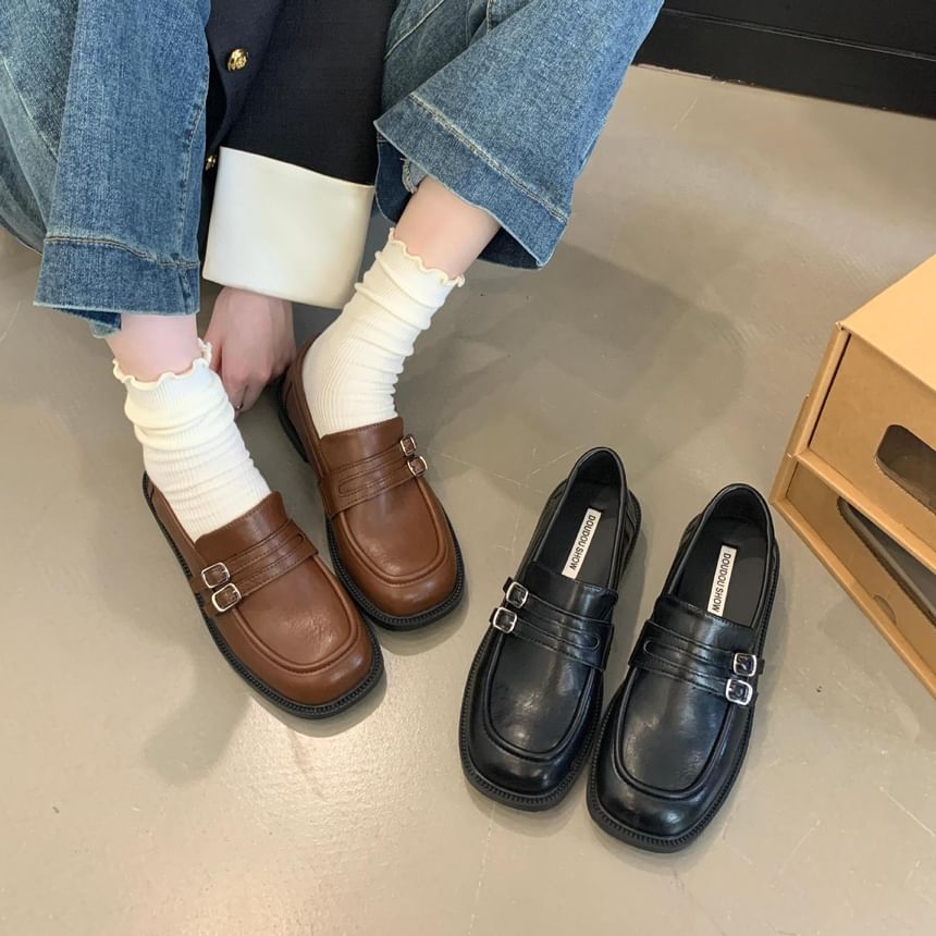 Plain Buckled Penny Loafers