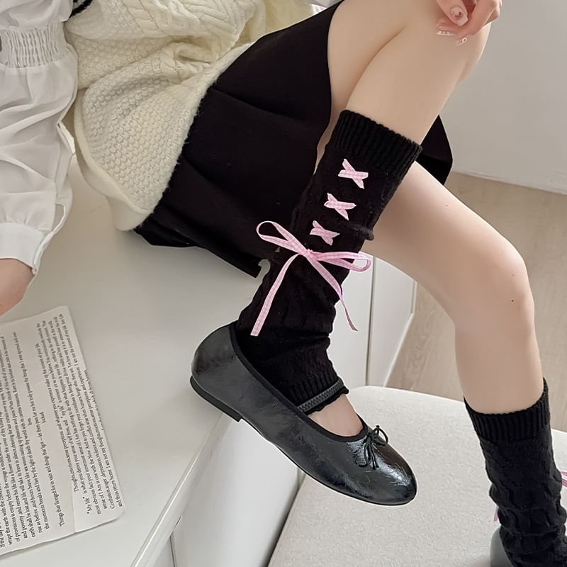 Ribbon Knit Leg Warmers