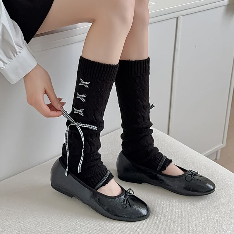 Ribbon Knit Leg Warmers