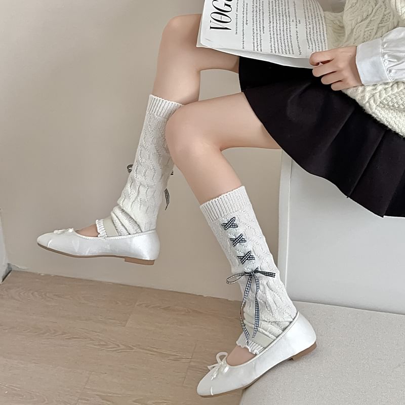 Ribbon Knit Leg Warmers