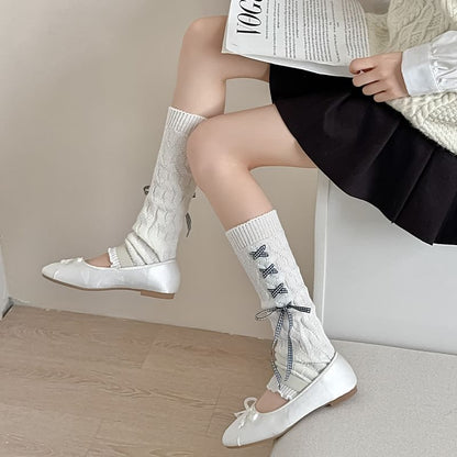 Ribbon Knit Leg Warmers