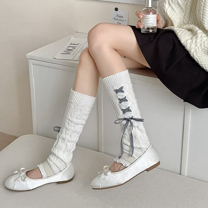Ribbon Knit Leg Warmers