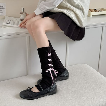 Ribbon Knit Leg Warmers