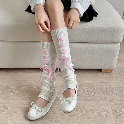 Ribbon Knit Leg Warmers